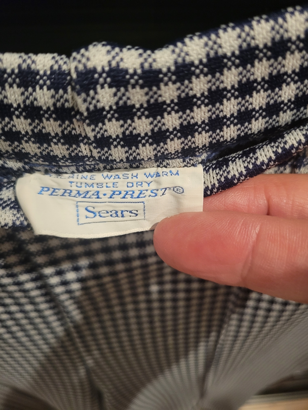 Sears 70s Navy and White Houndstooth Pants